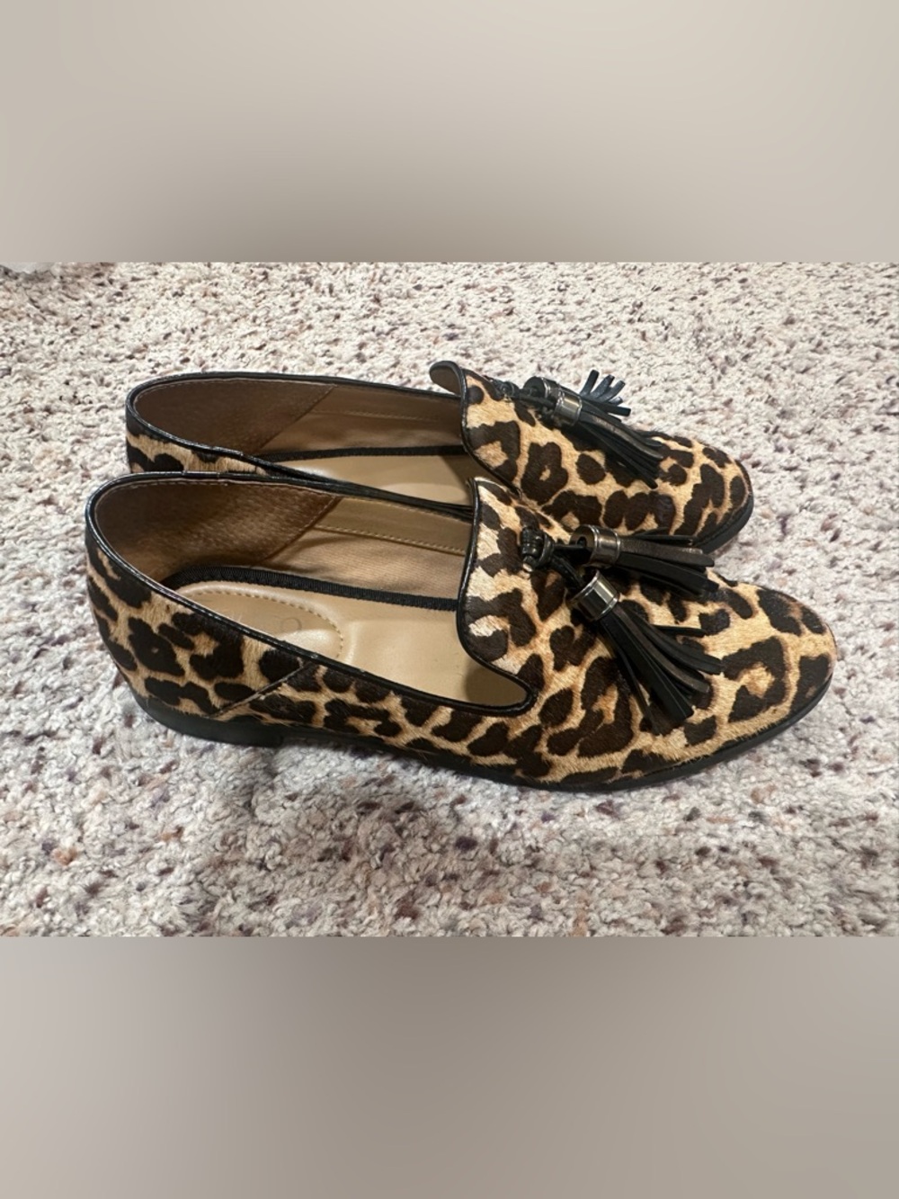 Franco Sarto Leopard Tassel Loafers